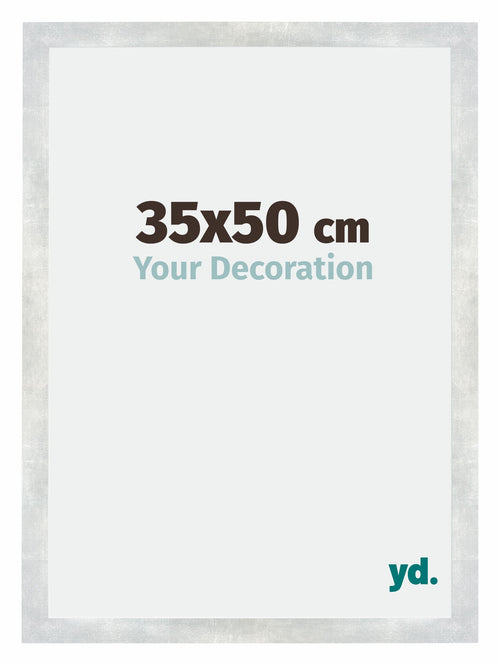 Mura MDF Photo Frame 35x50cm Silver Glossy Vintage Front Size | Yourdecoration.com