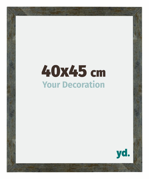 Mura MDF Photo Frame 40x45cm Blue Gold Melange Front Size | Yourdecoration.com