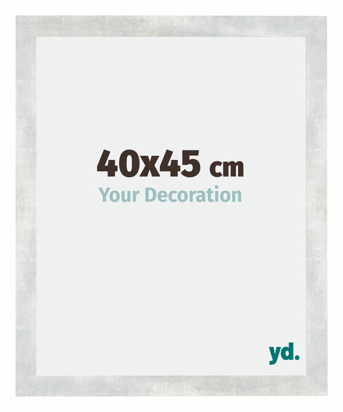Mura MDF Photo Frame 40x45cm Silver Glossy Vintage Front Size | Yourdecoration.com