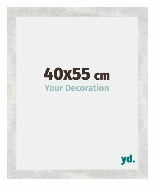 Mura MDF Photo Frame 40x55cm Silver Glossy Vintage Front Size | Yourdecoration.com