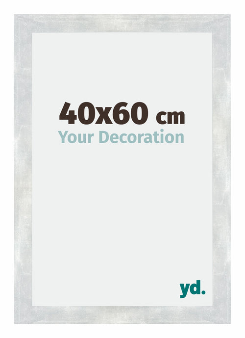 Mura MDF Photo Frame 40x60cm Silver Glossy Vintage Front Size | Yourdecoration.com