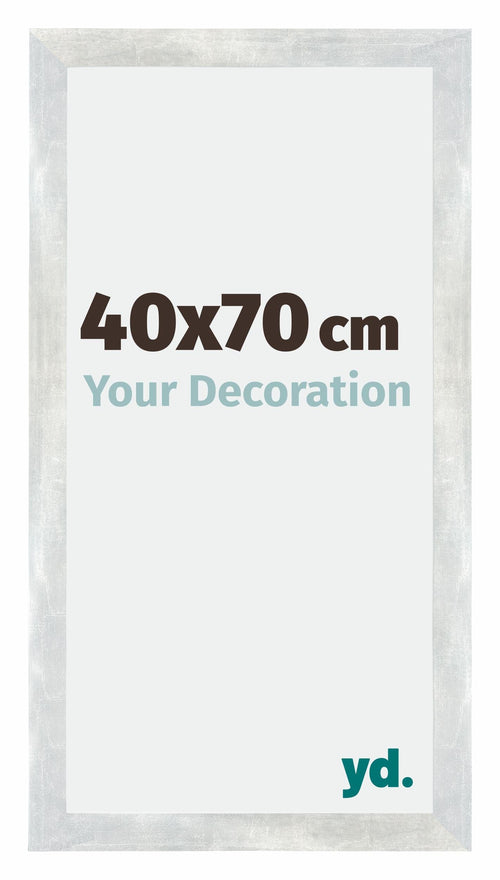 Mura MDF Photo Frame 40x70cm Silver Glossy Vintage Front Size | Yourdecoration.com