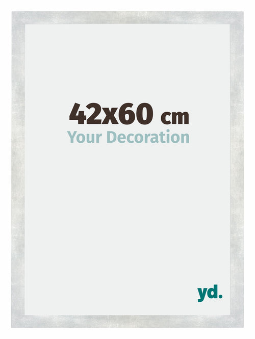 Mura MDF Photo Frame 42x60cm Silver Glossy Vintage Front Size | Yourdecoration.com