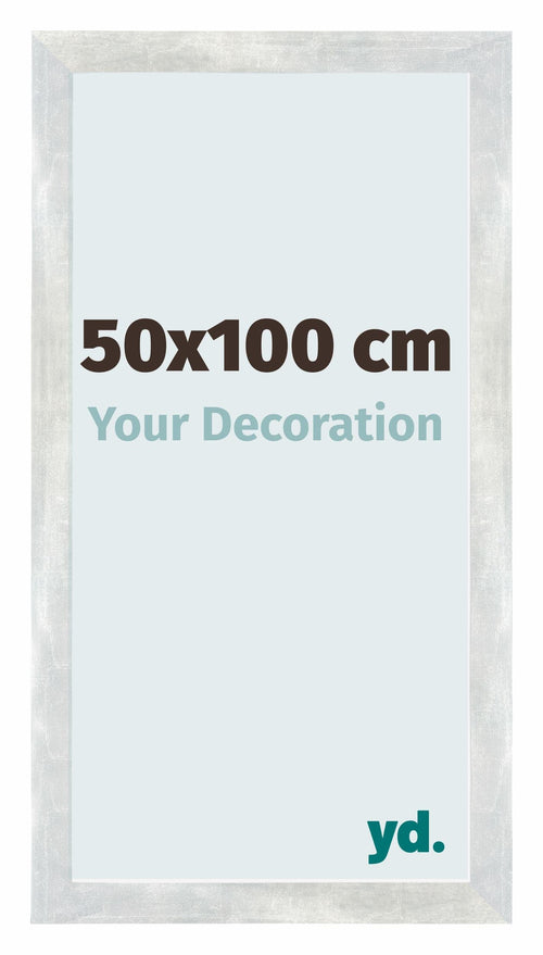 Mura MDF Photo Frame 50x100cm Silver Glossy Vintage Front Size | Yourdecoration.com