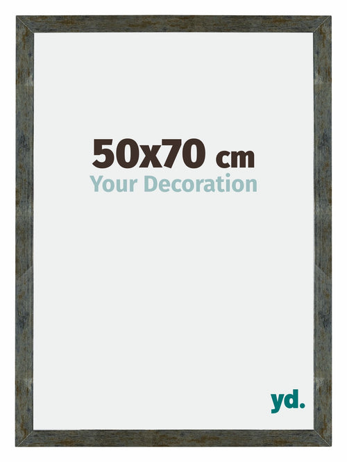 Mura MDF Photo Frame 50x70cm Blue Gold Melange Front Size | Yourdecoration.com