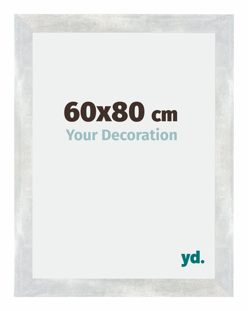 Mura MDF Photo Frame 60x80cm Silver Glossy Vintage Front Size | Yourdecoration.com