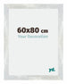 Mura MDF Photo Frame 60x80cm Silver Glossy Vintage Front Size | Yourdecoration.com