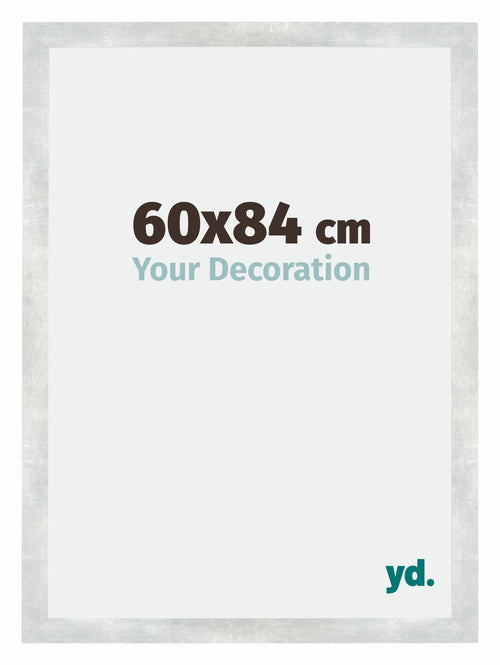Mura MDF Photo Frame 60x84cm Silver Glossy Vintage Front Size | Yourdecoration.com