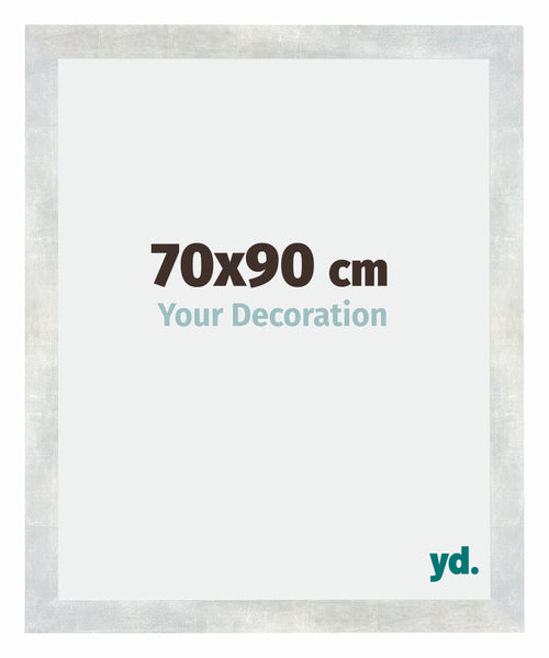 Mura MDF Photo Frame 70x90cm Silver Glossy Vintage Front Size | Yourdecoration.com