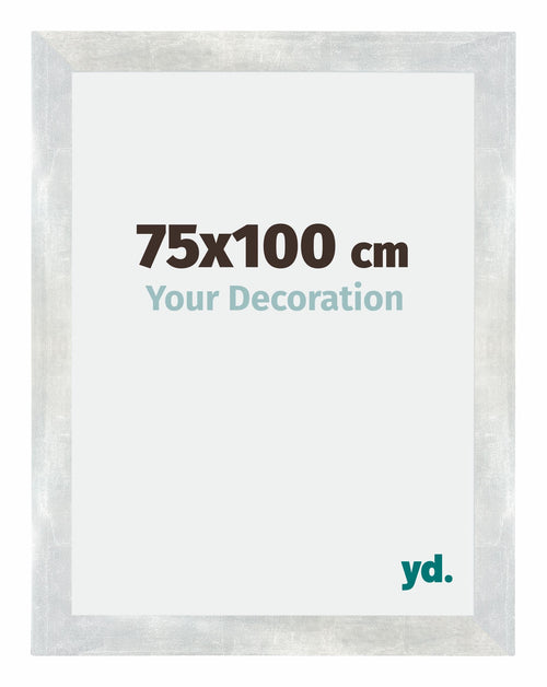 Mura MDF Photo Frame 75x100cm Silver Glossy Vintage Front Size | Yourdecoration.com
