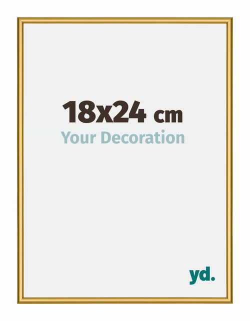 New York Aluminium Photo Frame 18x24cm Gold Shiny Front Size | Yourdecoration.com