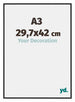 New York Aluminium Photo Frame 29 7x42cm A3 Black Matt Front Size | Yourdecoration.com