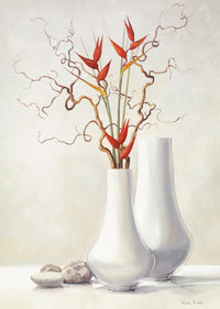 PGM VDV 84 Karin Van der Valk Willow Twigs with Red Flowers Art Print 30x40cm | Yourdecoration.com