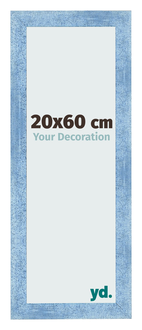 Photo Frame 20x60cm Clear Blue Swept MDF Pisa Front Size | Yourdecoration.com