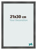 Photo Frame 21x30cm Black Silver Polished MDF Pisa Front Size | Yourdecoration.com