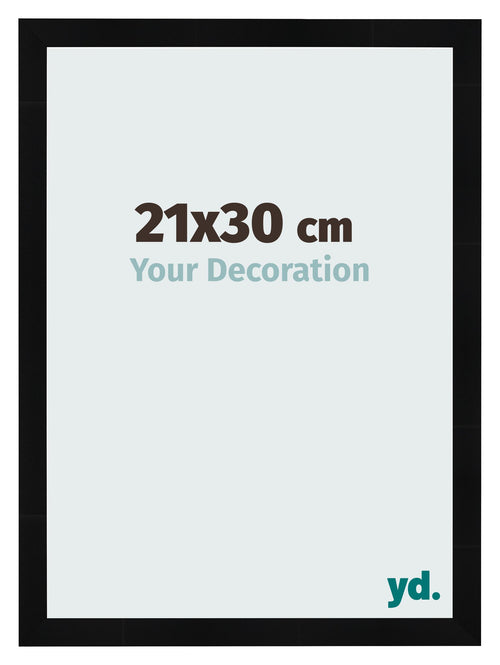 Photo Frame 21x30cm Black Silver Polished MDF Pisa Front Size | Yourdecoration.com