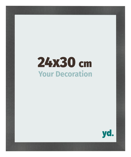 Photo Frame 24x30cm Black Silver Polished MDF Pisa Front Size | Yourdecoration.com