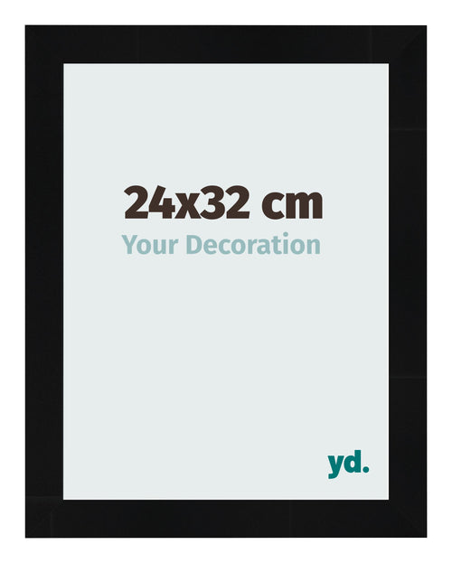 Photo Frame 24x32cm Black Silver Polished MDF Pisa Front Size | Yourdecoration.com