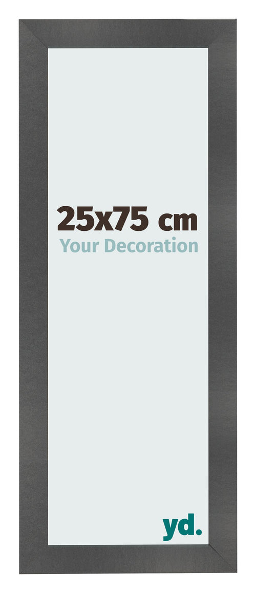 Photo Frame 25x75cm Black Silver Polished MDF Pisa Front Size | Yourdecoration.com