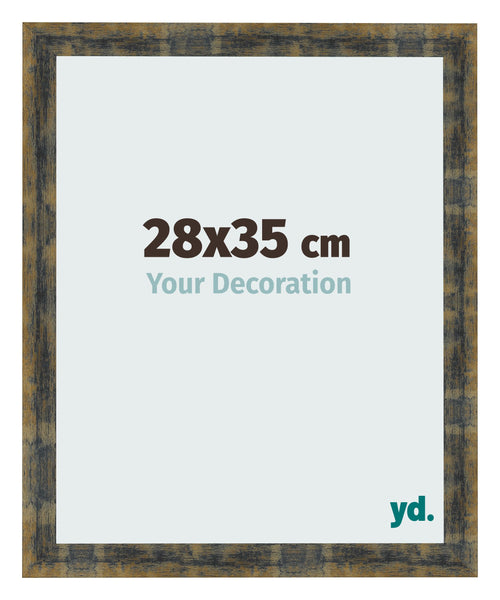 Photo Frame 28x35cm Blue Gold Melange MDF Pisa Front Size | Yourdecoration.com