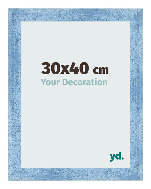 Photo Frame 30x40cm Clear Blue Swept MDF Pisa Front Size | Yourdecoration.com
