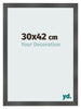 Photo Frame 30x42cm Black Silver Polished MDF Pisa Front Size | Yourdecoration.com