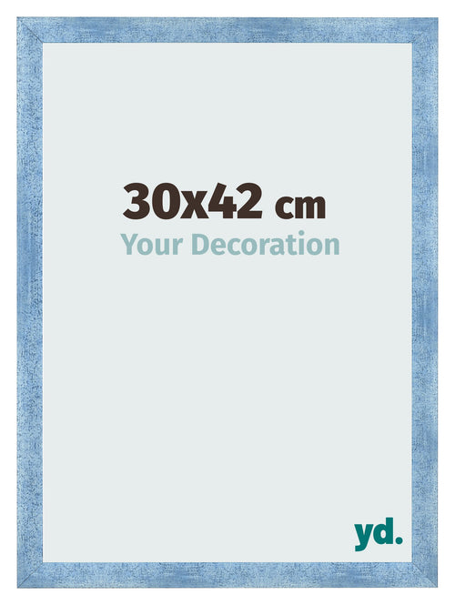 Photo Frame 30x42cm Clear Blue Swept MDF Pisa Front Size | Yourdecoration.com