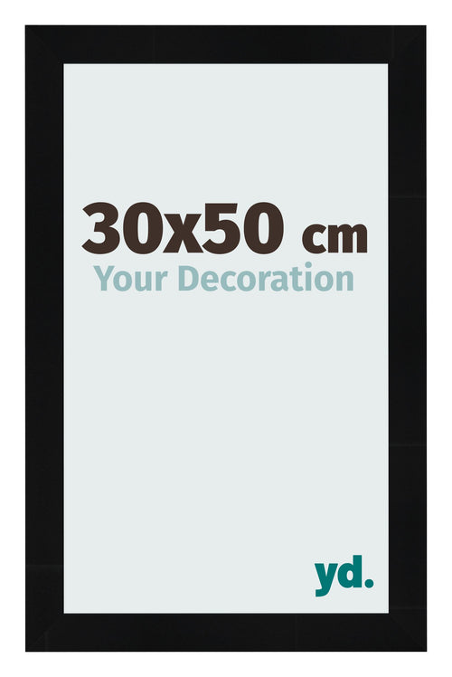 Photo Frame 30x50cm Black Silver Polished MDF Pisa Front Size | Yourdecoration.com