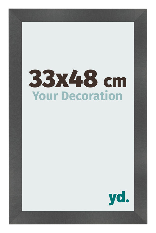 Photo Frame 33x48cm Black Silver Polished MDF Pisa Front Size | Yourdecoration.com