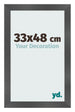 Photo Frame 33x48cm Black Silver Polished MDF Pisa Front Size | Yourdecoration.com
