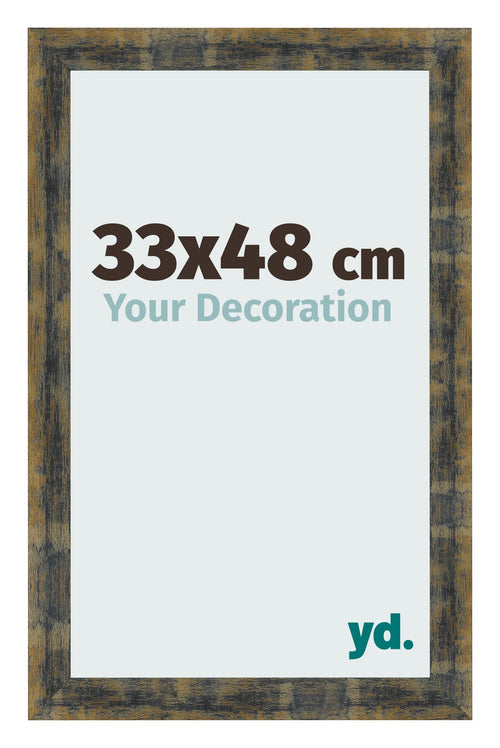 Photo Frame 33x48cm Blue Gold Melange MDF Pisa Front Size | Yourdecoration.com