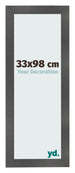 Photo Frame 33x98cm Black Silver Polished MDF Pisa Front Size | Yourdecoration.com