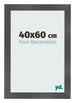 Photo Frame 40x60cm Black Silver Polished MDF Pisa Front Size | Yourdecoration.com
