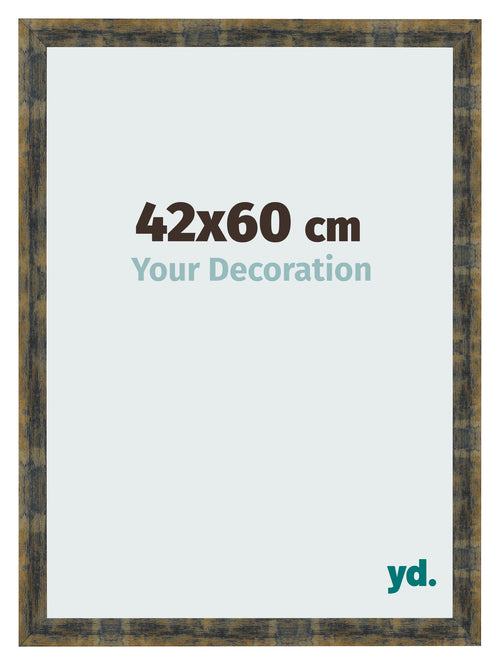 Photo Frame 42x60cm Blue Gold Melange MDF Pisa Front Size | Yourdecoration.com