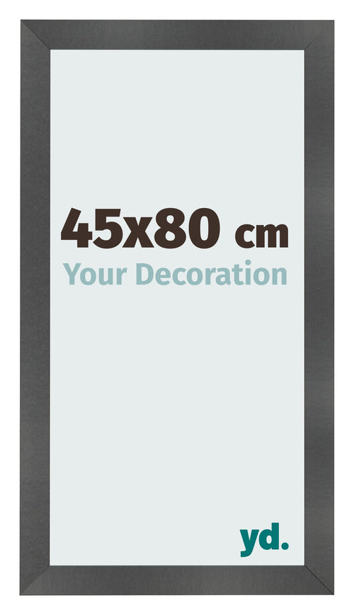 Photo Frame 45x80cm Black Silver Polished MDF Pisa Front Size | Yourdecoration.com