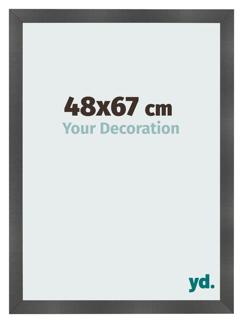 Photo Frame 48x67cm Black Silver Polished MDF Pisa Front Size | Yourdecoration.com