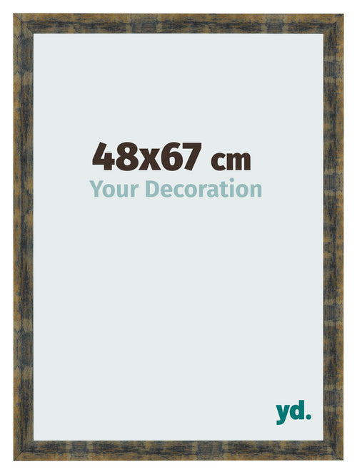 Photo Frame 48x67cm Blue Gold Melange MDF Pisa Front Size | Yourdecoration.com