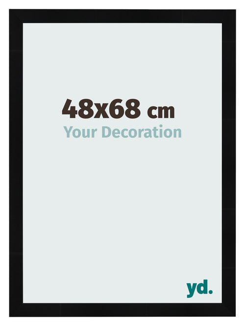 Photo Frame 48x68cm Black Silver Polished MDF Pisa Front Size | Yourdecoration.com