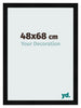 Photo Frame 48x68cm Black Silver Polished MDF Pisa Front Size | Yourdecoration.com
