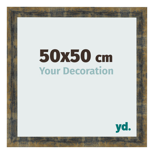 Photo Frame 50x50cm Blue Gold Melange MDF Pisa Front Size | Yourdecoration.com
