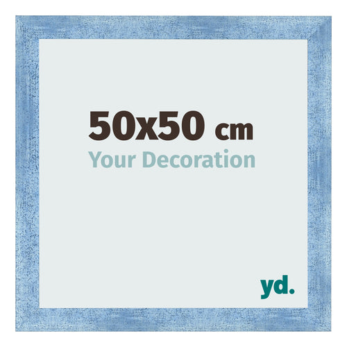 Photo Frame 50x50cm Clear Blue Swept MDF Pisa Front Size | Yourdecoration.com