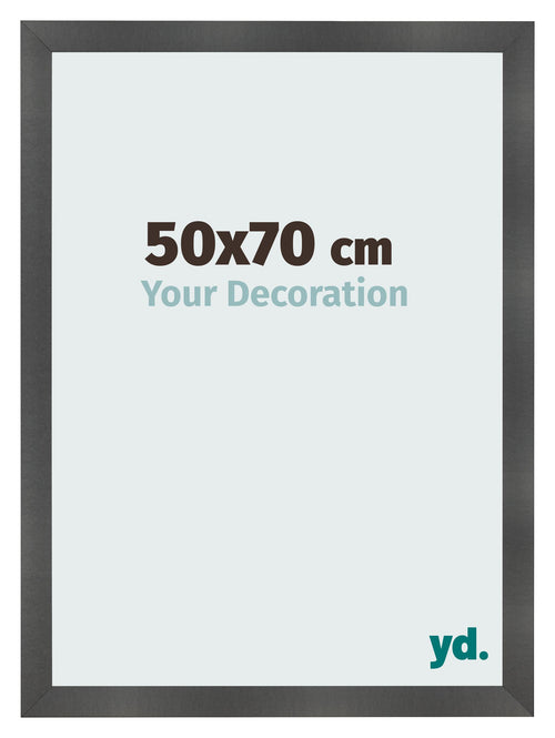 Photo Frame 50x70cm Black Silver Polished MDF Pisa Front Size | Yourdecoration.com