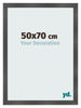 Photo Frame 50x70cm Black Silver Polished MDF Pisa Front Size | Yourdecoration.com