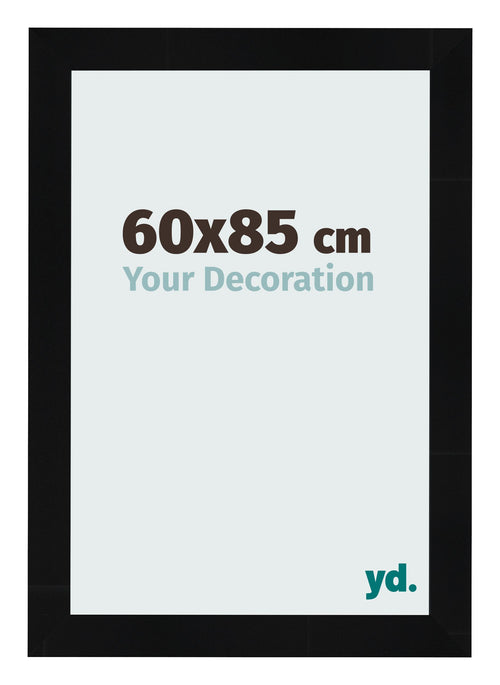 Photo Frame 60x85cm Black Silver Polished MDF Pisa Front Size | Yourdecoration.com