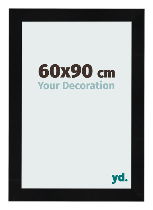 Photo Frame 60x90cm Black Silver Polished MDF Pisa Front Size | Yourdecoration.com