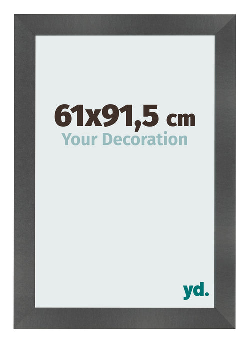 Photo Frame 61x91 5cm Black Silver Polished MDF Pisa Front Size | Yourdecoration.com