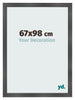 Photo Frame 67x98cm Black Silver Polished MDF Pisa Front Size | Yourdecoration.com