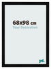 Photo Frame 68x98cm Black Silver Polished MDF Pisa Front Size | Yourdecoration.com