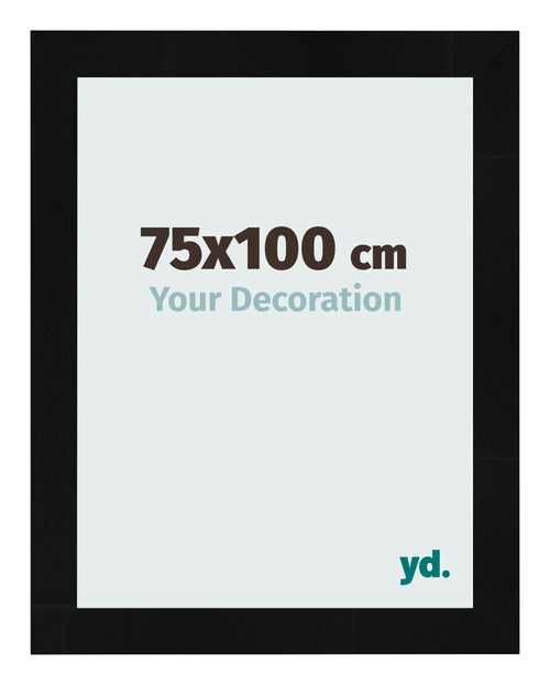 Photo Frame 75x100cm Black Silver Polished MDF Pisa Front Size | Yourdecoration.com