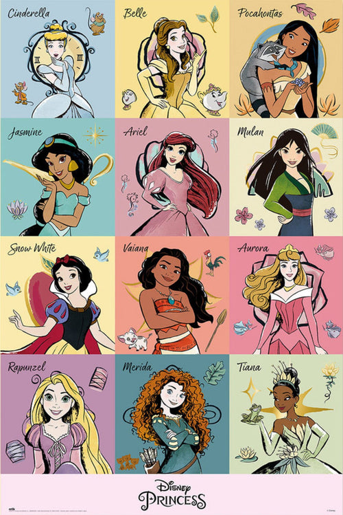Poster Disney Princess Brush Strokes 61x91 5cm Grupo Erik GPE5773 | Yourdecoration.com
